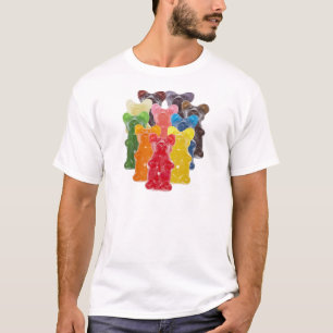 regenboogkleuren snoep minuscule beer t-shirt