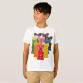 regenboogkleuren snoep minuscule beer t-shirt (Voorkant volledig)