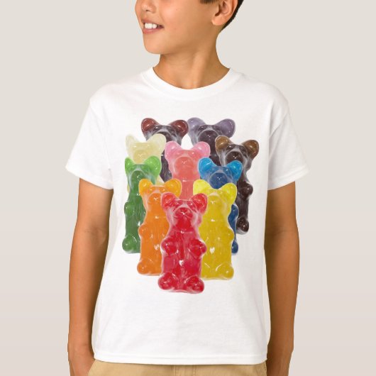 regenboogkleuren snoep minuscule beer t-shirt (Voorkant)