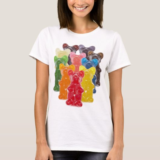 regenboogkleuren snoep minuscule beer t-shirt (Voorkant)