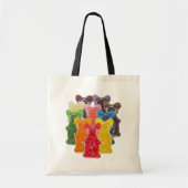 regenboogkleuren snoep minuscule beer tote bag (Voorkant)