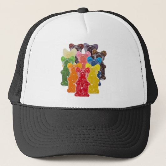 regenboogkleuren snoep minuscule beer trucker pet (Voorkant)