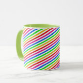 Regenboogkleuren Striped Mok (Voorkant links)