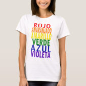 Regenboogkleuren T-shirt (Spaans) (Voorkant)