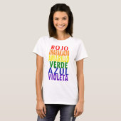 Regenboogkleuren T-shirt (Spaans) (Voorkant volledig)