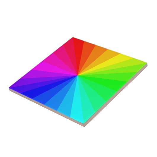Regenboogkleuren Tegeltje (Zijkant)