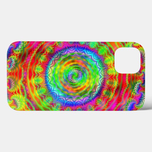 Regenboogkleuren Tiedye Target Kaleidoscopic Fract Case-Mate iPhone Case (Achterkant (horizontaal))
