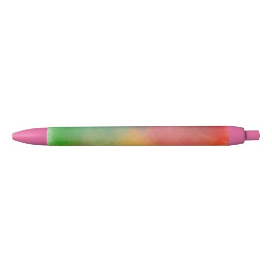 Regenboogkleuren Trendy Sjabloon Roze rood Sinaasa Blauwe Inkt Pen (Voorkant)