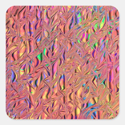 Regenboogkleuren Vierkante Sticker (Voorkant)