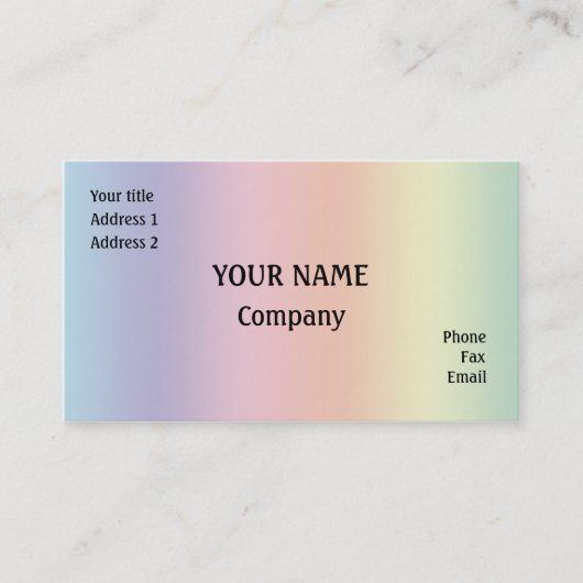 Regenboogkleuren Visitekaartje (Voorkant)