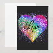 Regenboogkleuren vonken glitters hart liefde    kaart (Voorkant / Achterkant)