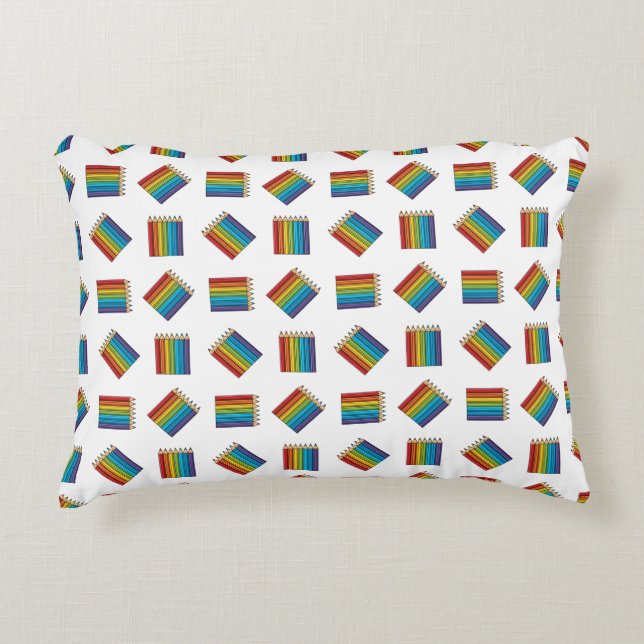 Regenboogkleurencils Accent Kussen (Voorkant)