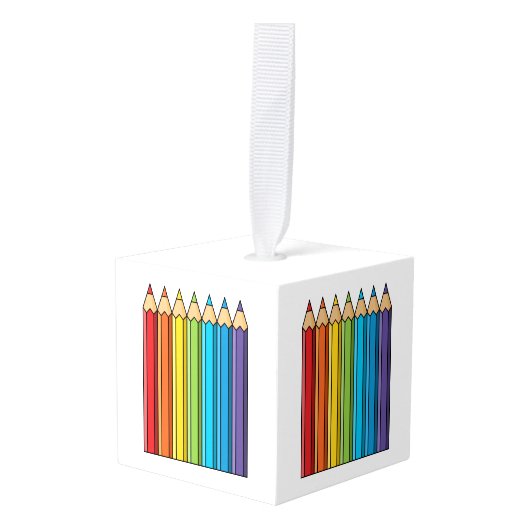 Regenboogkleurencils Decoratie (Voorkant hoekig)