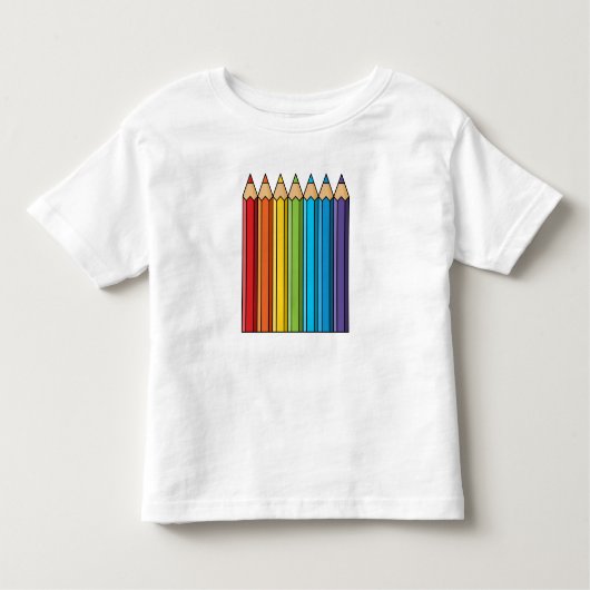 Regenboogkleurencils Kinder Shirts (Voorkant)