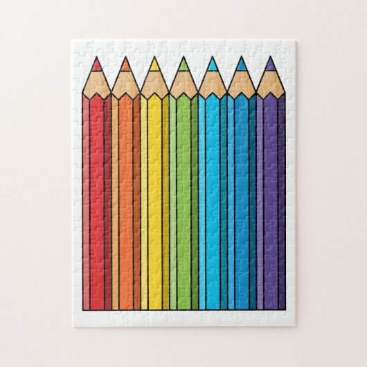 Regenboogkleurencils Legpuzzel (Verticaal)