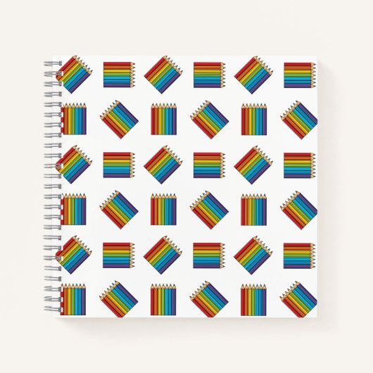 Regenboogkleurencils Notitieboek (Voorkant)