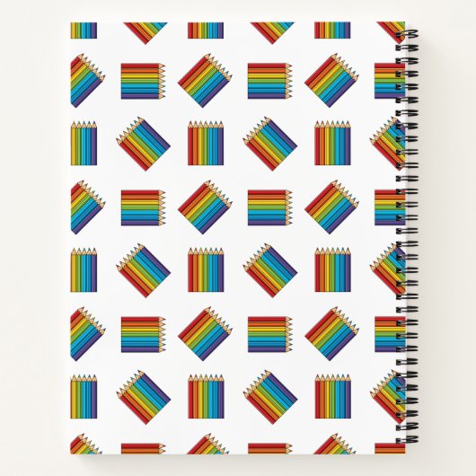 Regenboogkleurencils Notitieboek (Achterkant)