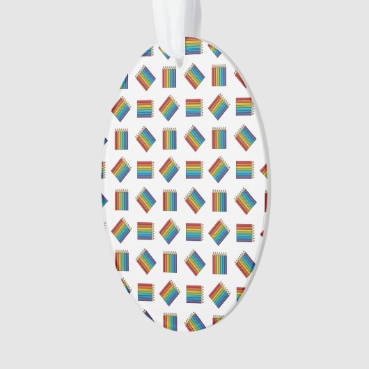 Regenboogkleurencils Ornament (voorkant)