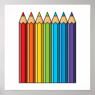 Regenboogkleurencils Poster