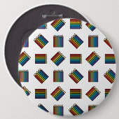Regenboogkleurencils Ronde Button 6,0 Cm (Voorkant /achterkant)