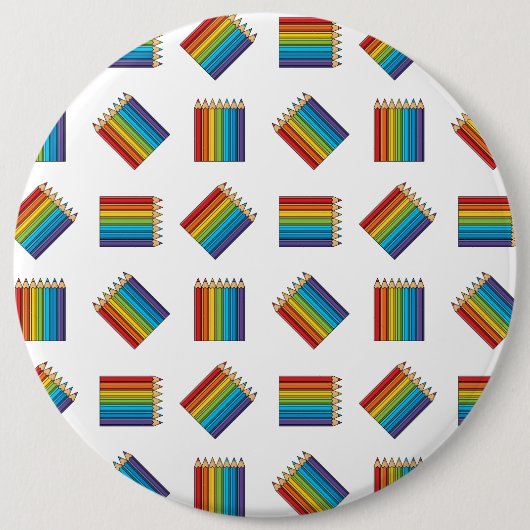 Regenboogkleurencils Ronde Button 6,0 Cm (Voorkant)