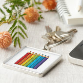 Regenboogkleurencils Sleutelhanger (Zijkant)