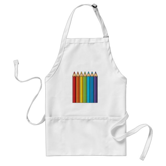 Regenboogkleurencils Standaard Schort (Voorkant)