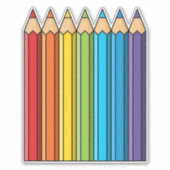 Regenboogkleurencils Sticker (Voorkant)