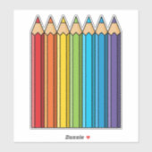 Regenboogkleurencils Sticker (Vel)