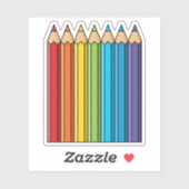 Regenboogkleurencils Sticker (Vel)