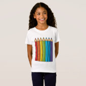 Regenboogkleurencils T-shirt (Voorkant volledig)