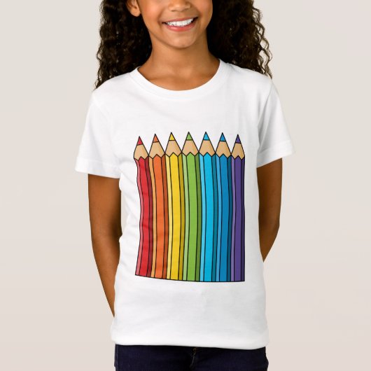 Regenboogkleurencils T-shirt (Voorkant)