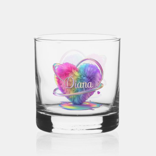 Regenboogkleurenkaart Design Whisky Glas (Achterkant)