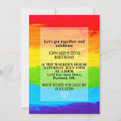 Regenboogkleurig Canvas Schilderij Verjaardagsfees Kaart (Voorkant)