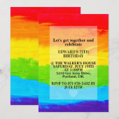 Regenboogkleurig Canvas Schilderij Verjaardagsfees Kaart (Voorkant / Achterkant)