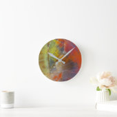 Regenboogkleurig gezuiverd hout ronde klok (Huis)