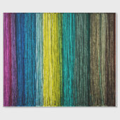 Regenboogkleurig houtwappapier cadeaupapier (Vlak)