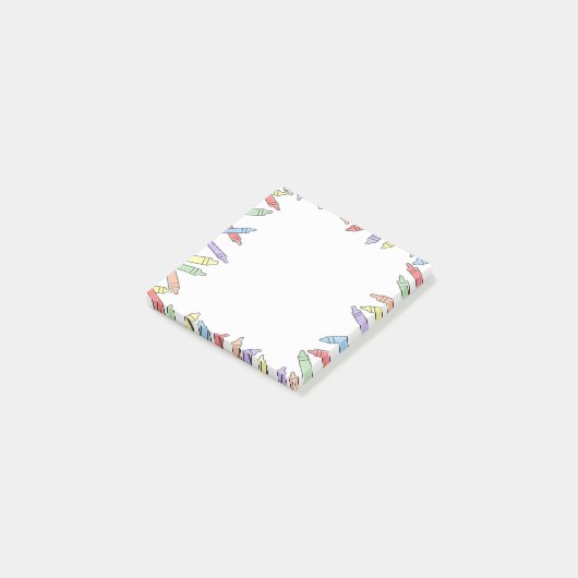 Regenboogkleurig notitieblok post-it® notes (Schuin)