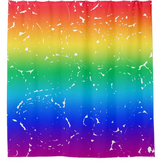 Regenboogkleurig reusachtig paisley patroon douchegordijn (Voorkant)