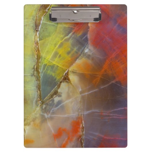 Regenboogkleurig versteend hout klembord (Voorkant)