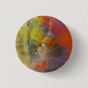 Regenboogkleurig versteend hout ronde button 3,2 cm