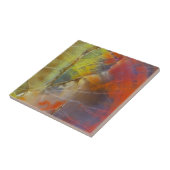 Regenboogkleurig versteend hout tegeltje (Zijkant)