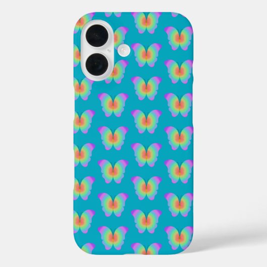 Regenboogkleurig vlinderpatroon Case-Mate iPhone case (Achterkant)
