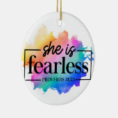 REGENBOOGKLEURIG ZE IS ONVERSCHROKKEN KERAMISCH ORNAMENT (Rechts)