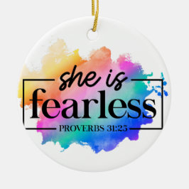 REGENBOOGKLEURIG ZE IS ONVERSCHROKKEN KERAMISCH ORNAMENT