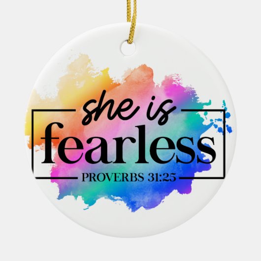 REGENBOOGKLEURIG ZE IS ONVERSCHROKKEN KERAMISCH ORNAMENT (Voorkant)