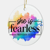 REGENBOOGKLEURIG ZE IS ONVERSCHROKKEN KERAMISCH ORNAMENT (Links)