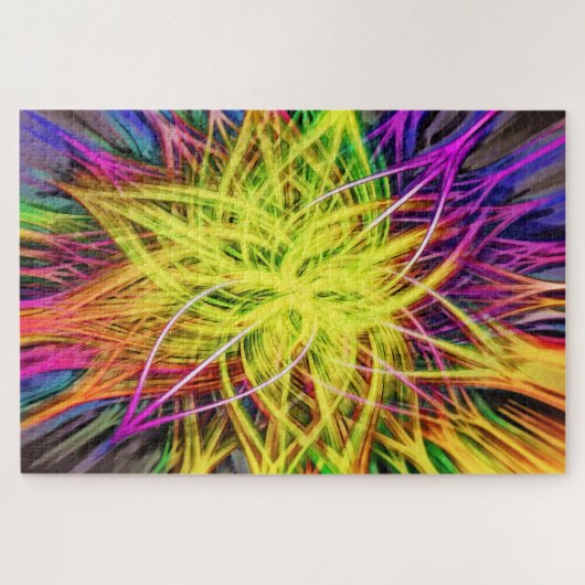 Regenboogkleurige Abstracte Kaleidoscoopventilator Legpuzzel (Horizontaal)