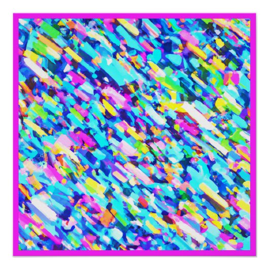 Regenboogkleurige Abstracte kunst Perfect Poster (Voorkant)