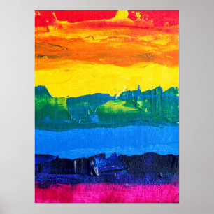 Regenboogkleurige acryl-schilderingskap Pride-vlag Poster